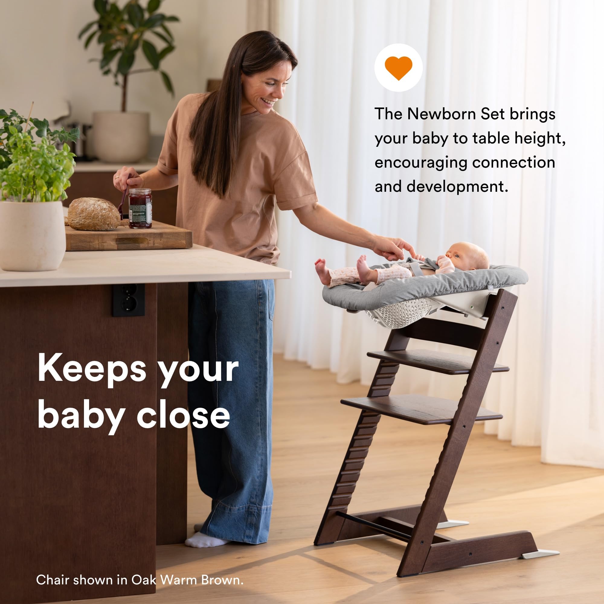 Stokke Tripp Trapp Sedia Naturale Newborn Set Grigio per Neonati fino a 9 kg