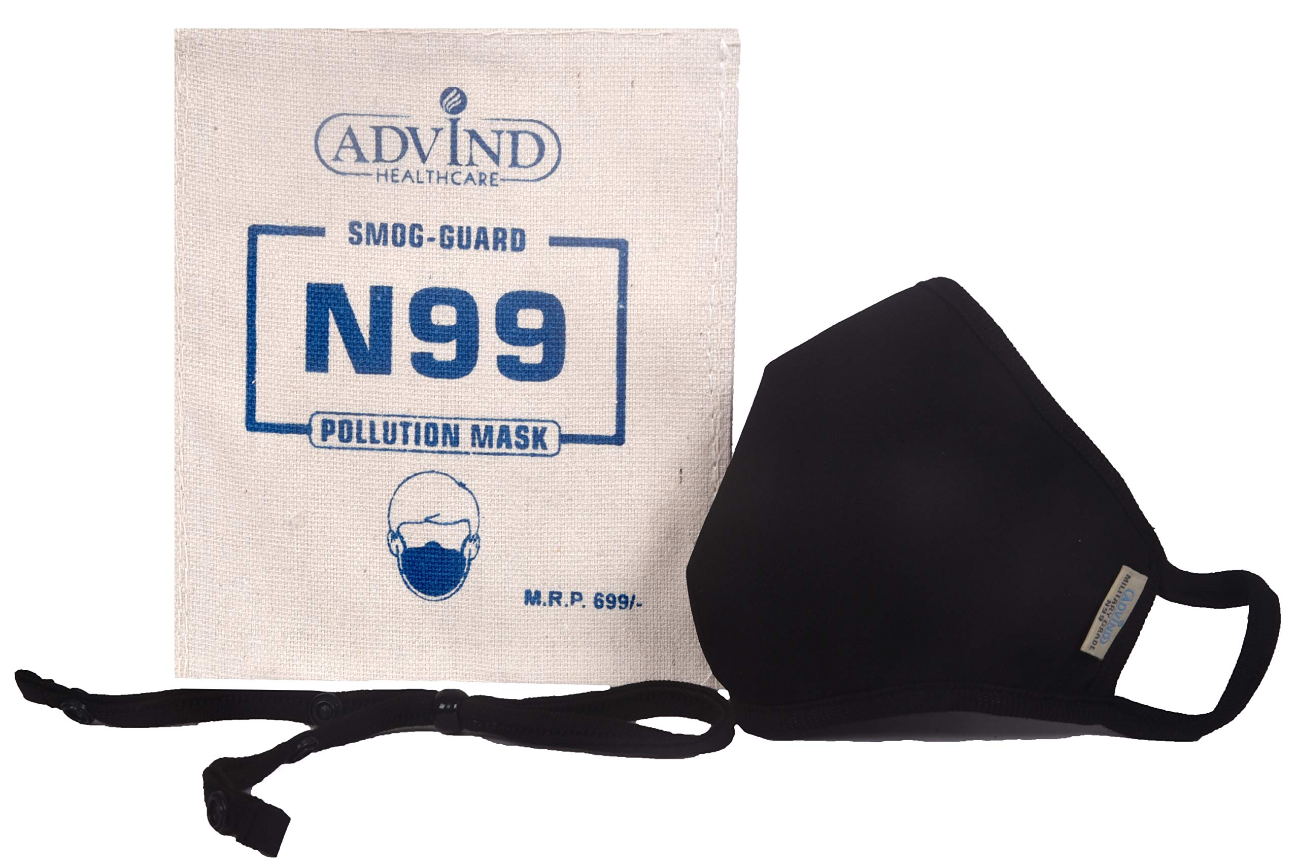 ADVIND HEALTHCARE Smog Guard N99 Kids Mask Without Valve (Black) (B099FH5KS6) Amazon Price History, Amazon Price Tracker
