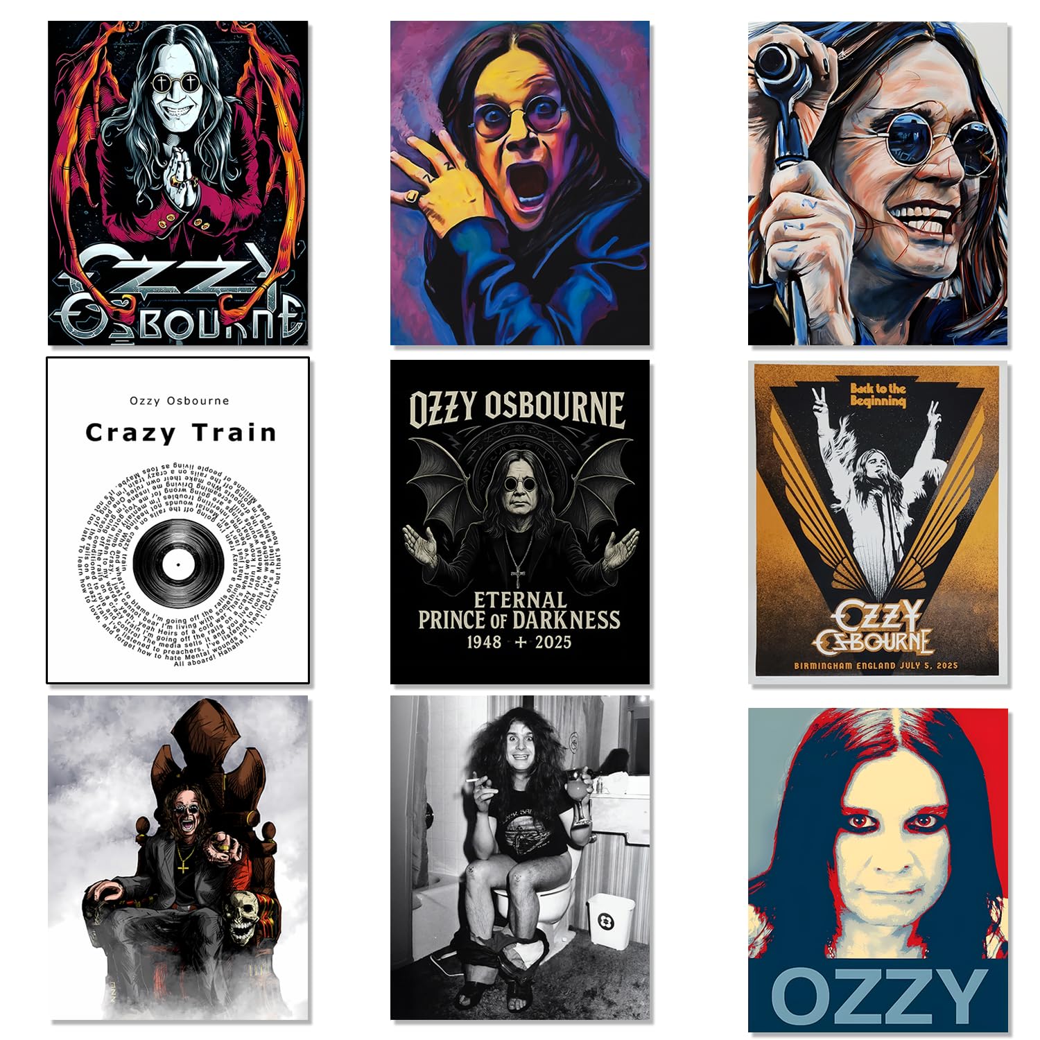 Ozzy Osbourne Tribute Posters - Ozzy Osbourne merch, Prince of