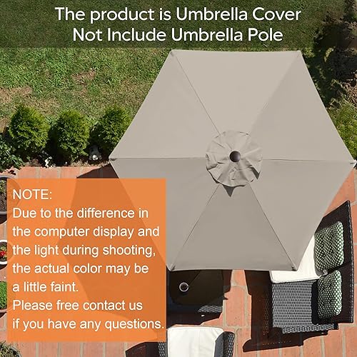 Miniatura 2 de EliteShade USA Sunumbrella - Funda de repuesto de 7.5 pies con 6 varillas para sombrilla de patio (solo el toldo) (beige)