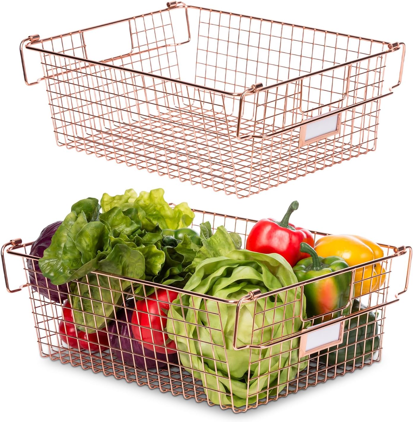 Granrosi Stackable XXL Wire Baskets For Organizing Set