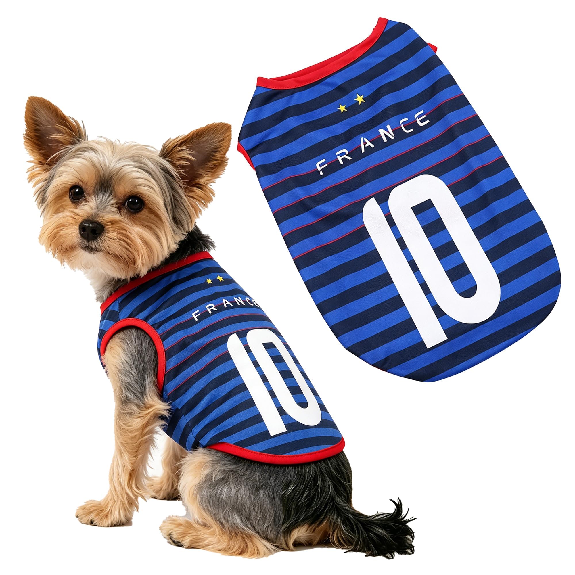 Pets Football Jersey Sports Soccer National Team Vest Cat Summer Cool Clothes Apparel Breathable Sports Costume for Dogs Dog Jersey (FR, XXXL)