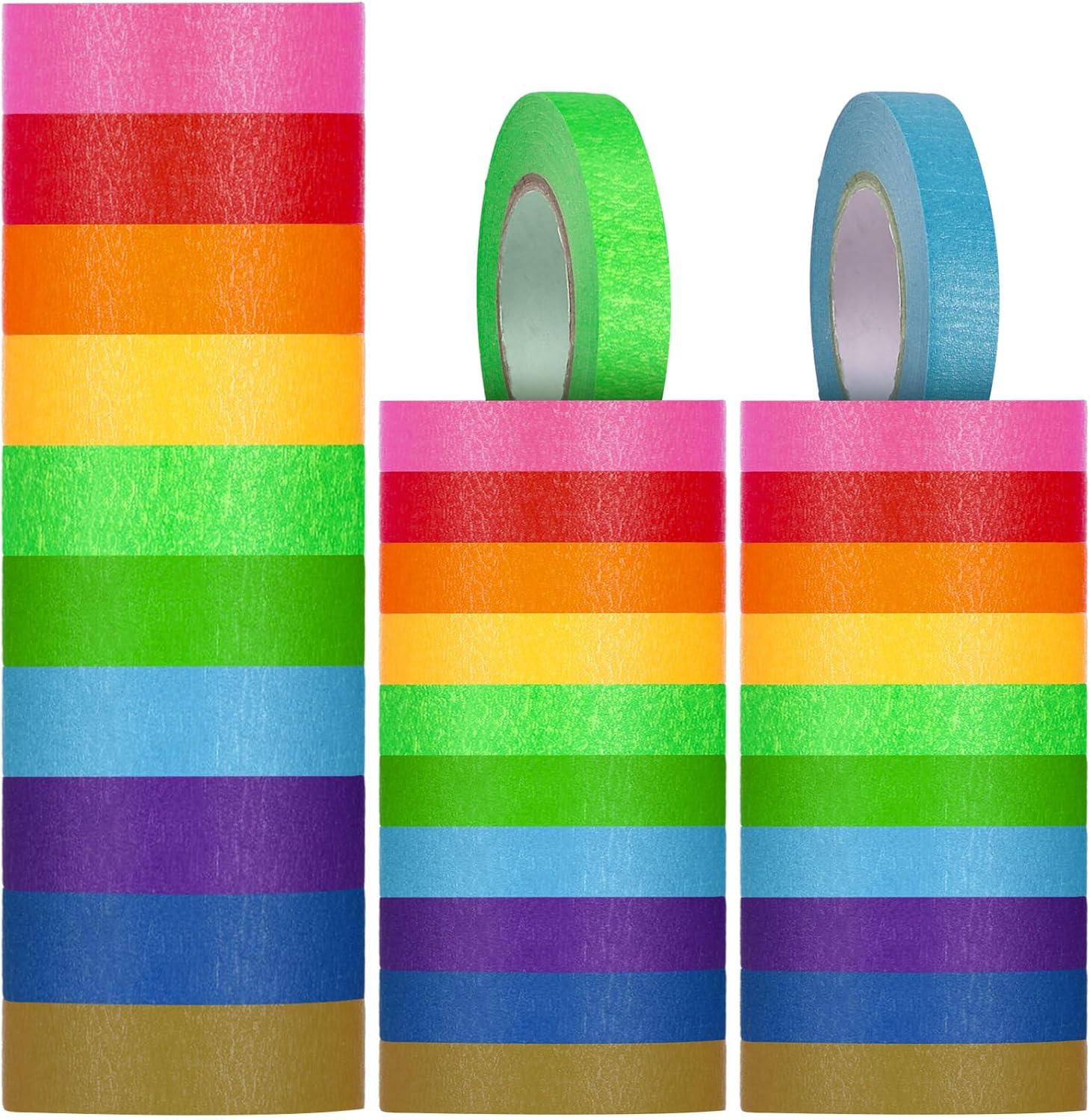 Cholemy 30 Rolls Colored Painters Tapes Masking Tapes Bulk