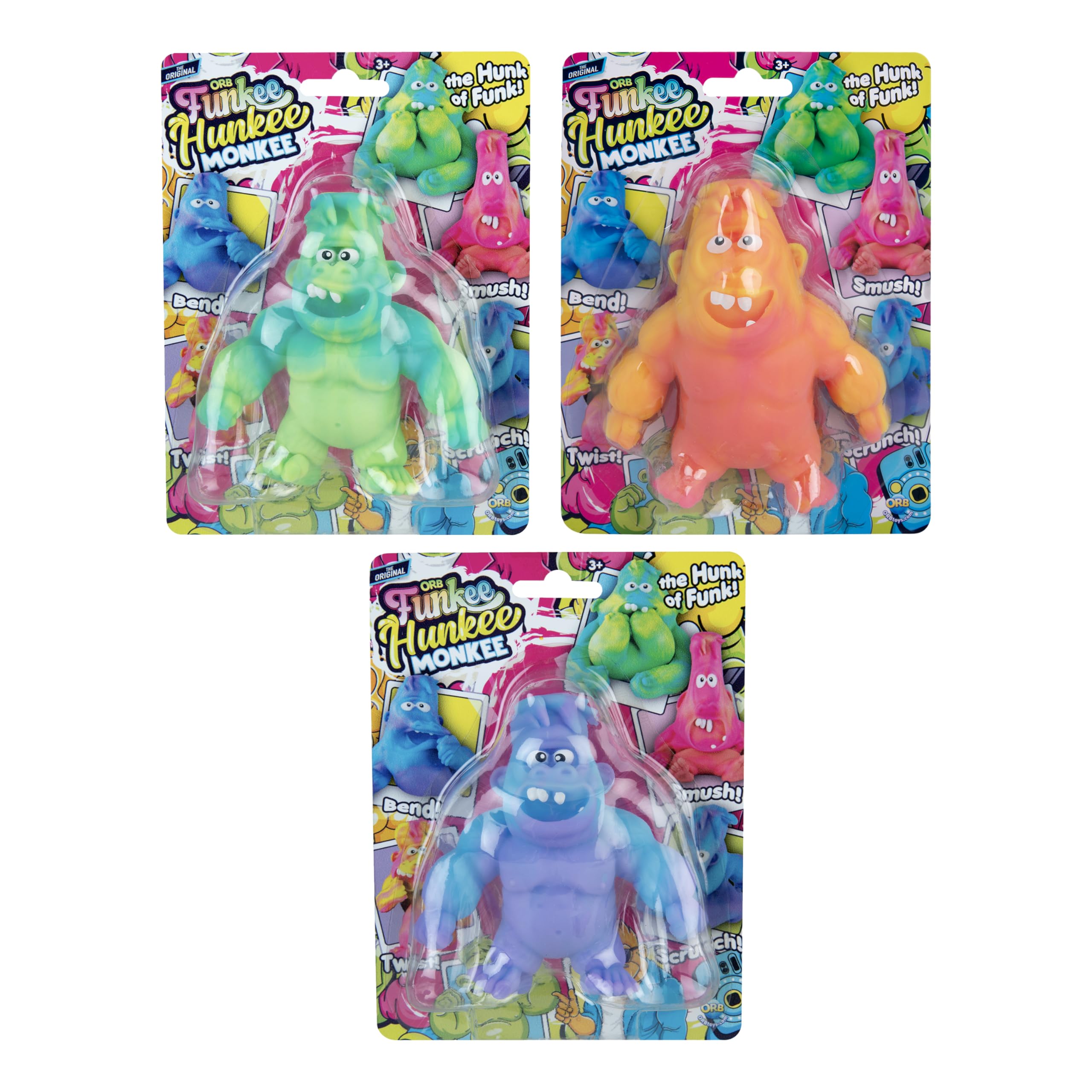 Amazon.com: ORB Funkee Monkee Squishy Monkey Mega Hunkee 3 Pack