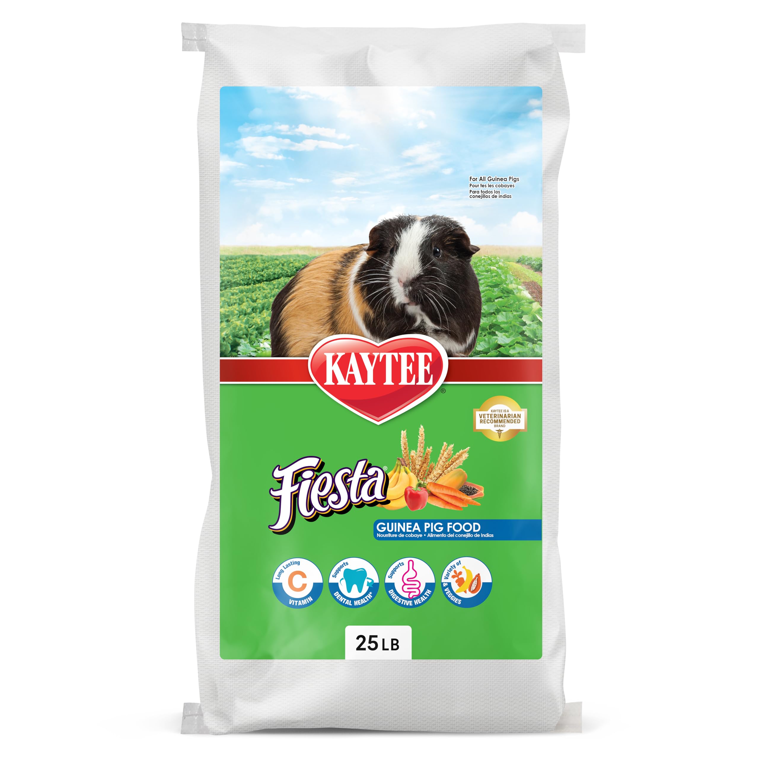 Fiesta Guinea Pig Food, Nutritious and Fun Blend, Supports Dental Health and Digestion, 25 pounds