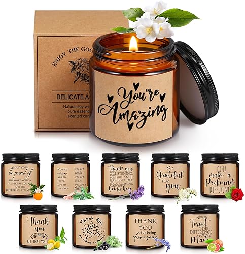Miniatura 6 de Velas de regalo de agradecimiento de 3.5 onzas, regalo de agradecimiento a los empleados, tarro de cera de soja a granel, vela inspiradora, regalos