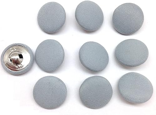 Vista 18 de PEPPERLONELY 10 piezas de tela de 0.394 in cubierta con botones redondos de vástago de metal, azul marino