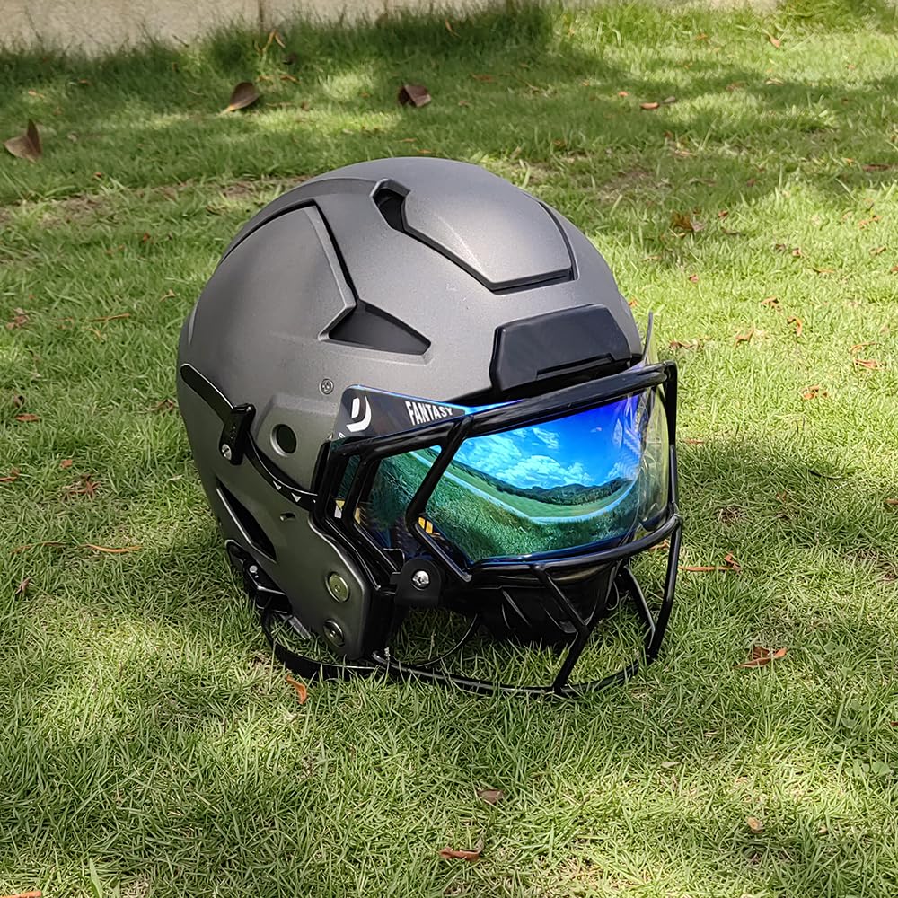 Fußballvisier – Fußballhelm-Visier, beschlagfrei, kratzfest, verwendet für Riddell-Helme, Fußballhelm, Augenschutz für Jugendliche und Erwachsene