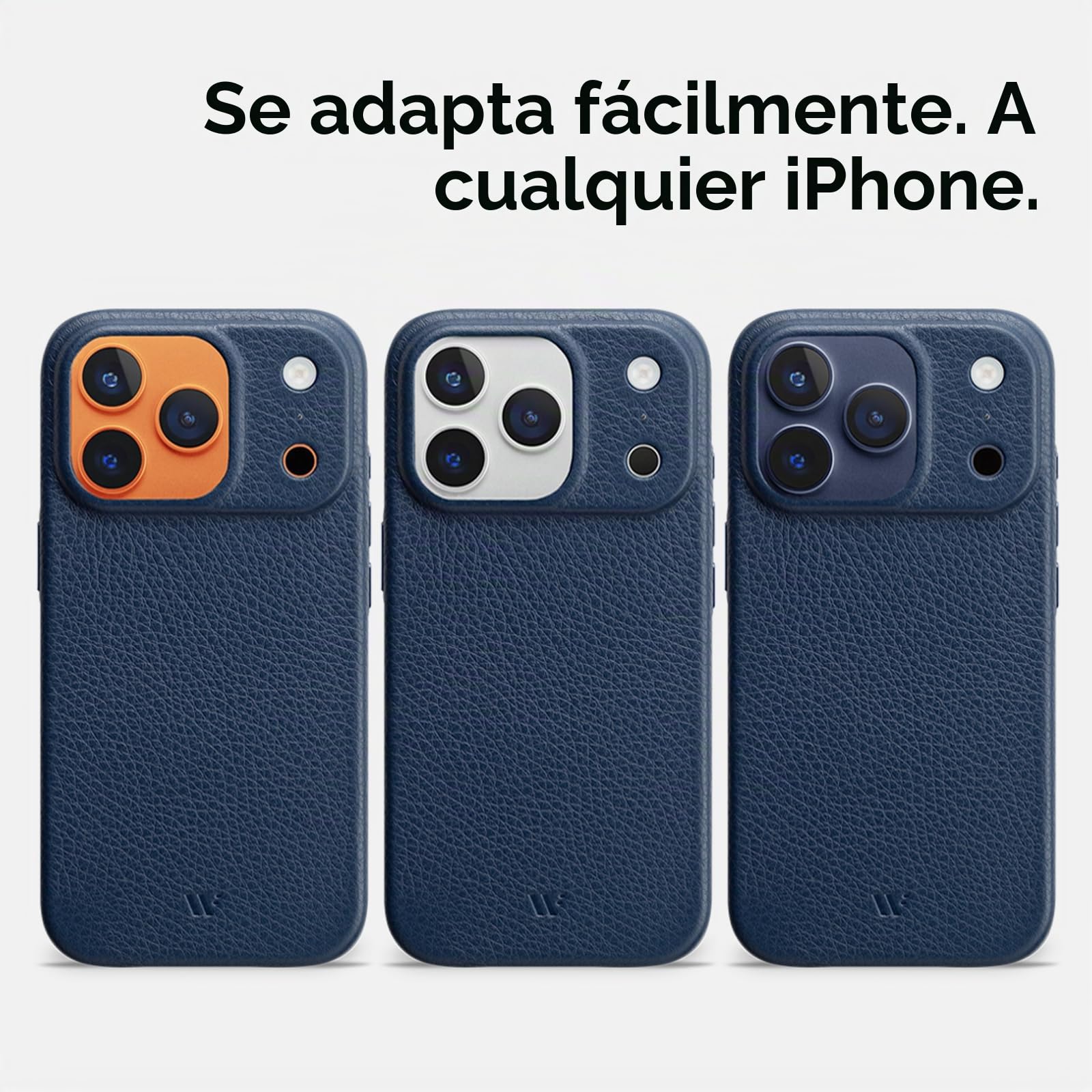 WIIUKA Funda para iPhone 17 Pro, piel de Alemania, funda de piel extrafina, funda premium para teléfono móvil, funda Qi, esquí, azul noche