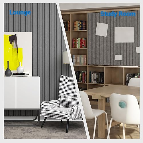 Miniatura 8 de Paquete de 10 paneles acústicos grandes, paneles de pared autoadhesivos insonorizados de 48 x 24 x 0.47 pulgadas, paneles a prueba de sonido de alta