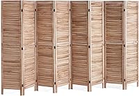 VEVOR 8-Panel Wooden Room Divider, 66.9" Tall Louvered Folding Privacy Screen for Home Office Bedroom