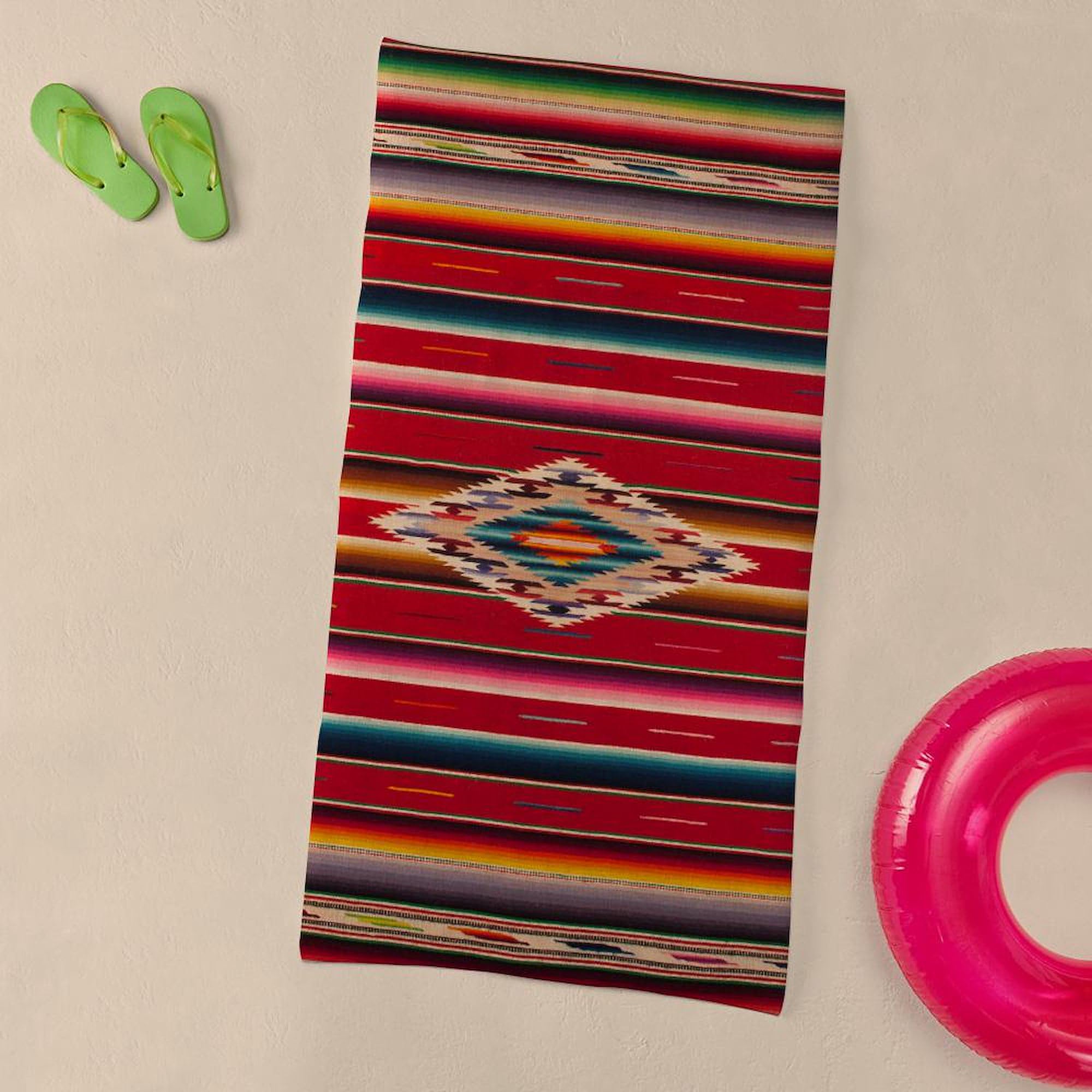 CafePress Mexican Flag Beach Towel - 30" X 60", Super Soft & Absorbent, Professional Print