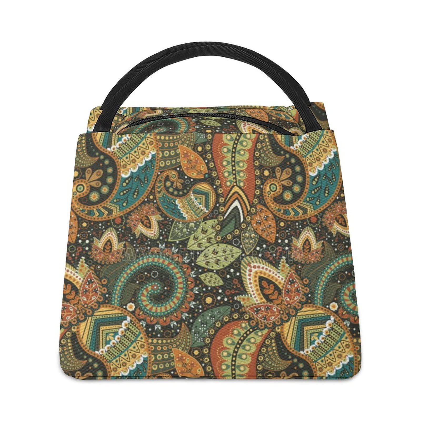 Eorqiurm Sac à Lunch Isotherme Portable – Sac Repas Isolé Nylon Étanché – Petit Sac Pique-nique École Bureau Enfants Adultes (23×14×20 Cm)