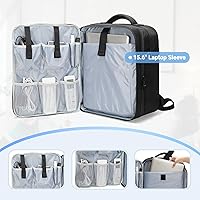 Vista 3 de LUXJA Projector Backpack with 15.6 Inch Laptop Sleeve, Projector Bag with 2 Large Compartments (Compatible with Most Major Projectors), Black