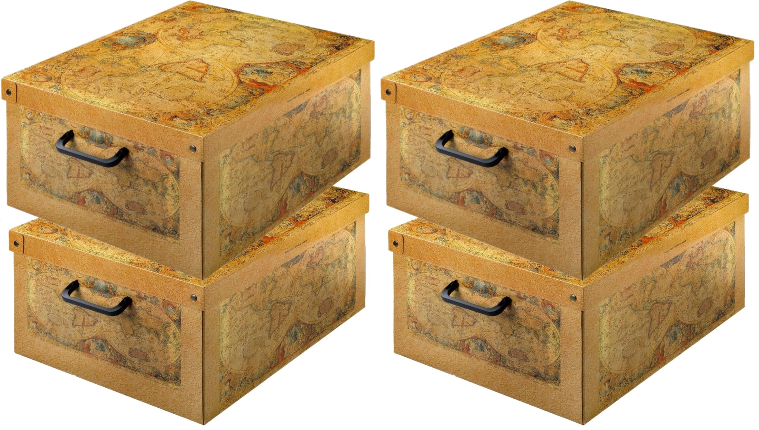 Set 2 Scatole Armadio Portaoggetti con Coperchio – Organizer Cambio Stagione in Cartone 32 x 42 x 21 cm Marco Polo – Made in Italy, Resistenti, Facili da Montare, con Maniglie (Confezione da 2)