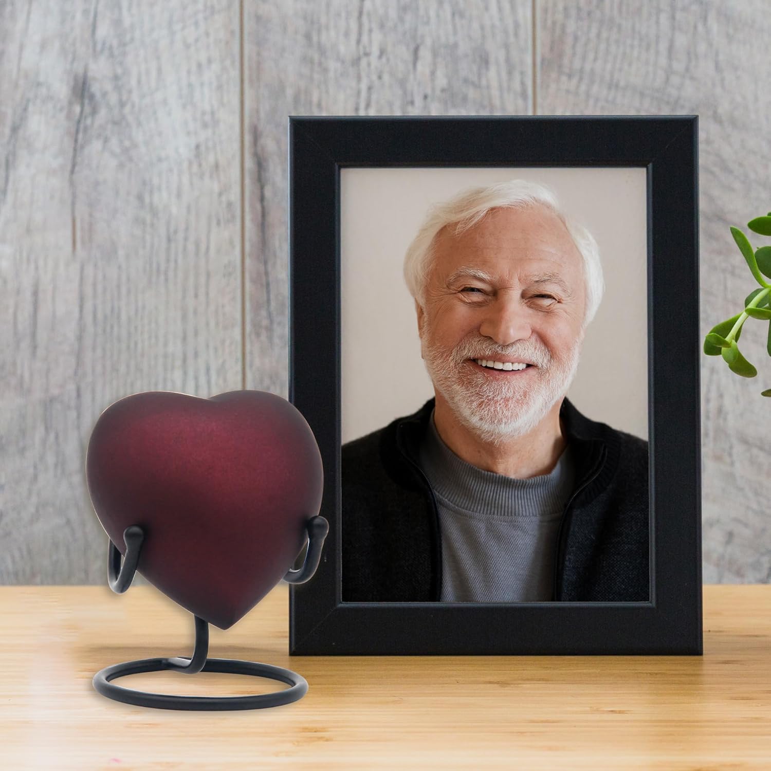 ​Heart Urn for Human Ashes – Small Heart-Shaped Keepsake with Stand – Mini Cremation Urn for Women, Men, Infants, and Pets – Satin Wine Memorial Urn​