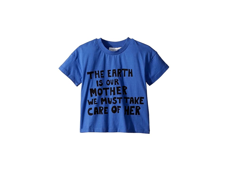 

mini rodini Mother Earth Short Sleeve T-Shirt (Infant/Toddler/Little Kids/Big Kids) (Blue) Kid's T Shirt