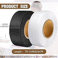 Vista 30 de Outus 2 rollos de cinta de dobladillo, cinta adhesiva para planchar sin coser para pantalones cada uno de 1/2 pulgada (70 yardas cada uno, negro)