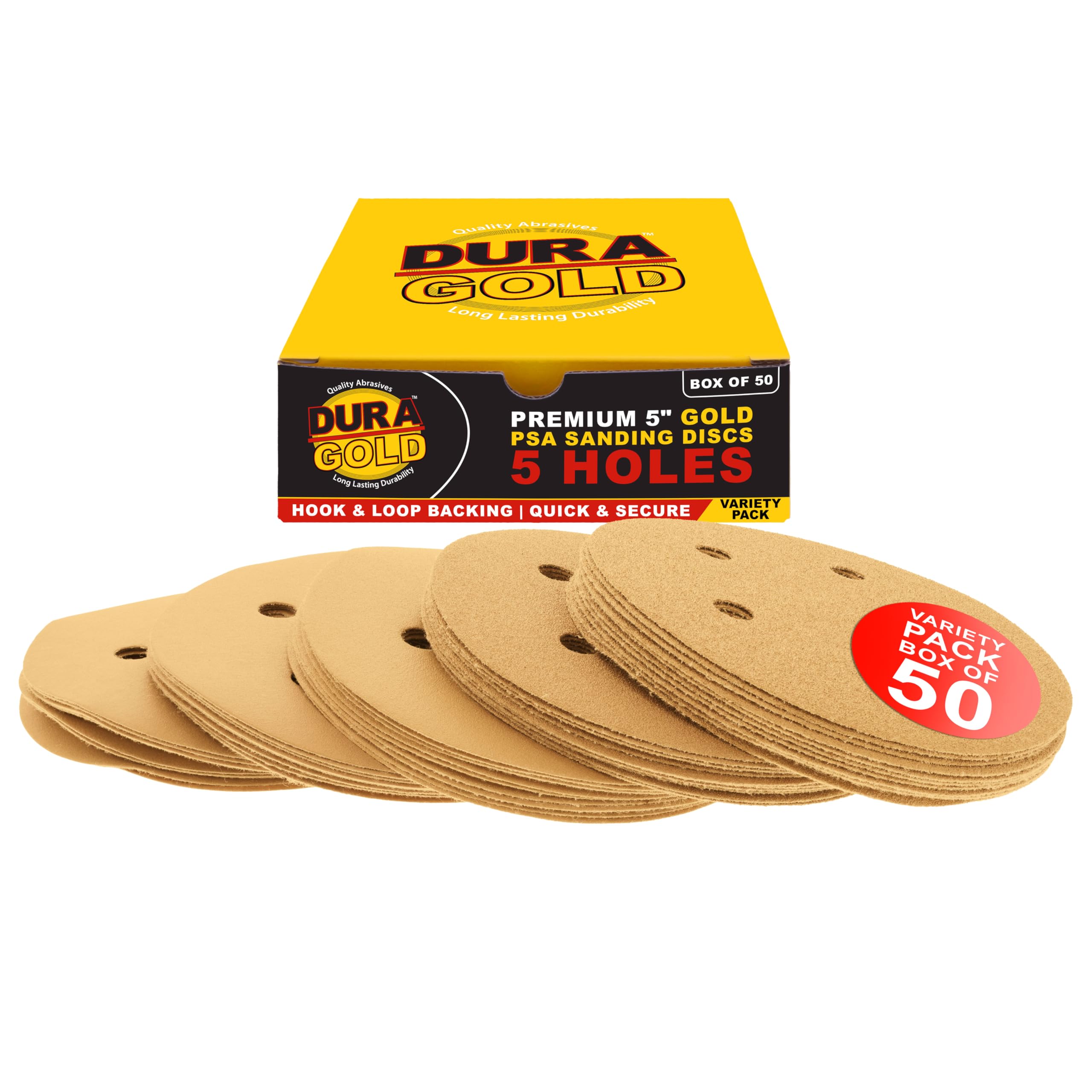 Dura-Gold 5" Sanding Discs - Box of 50 -9