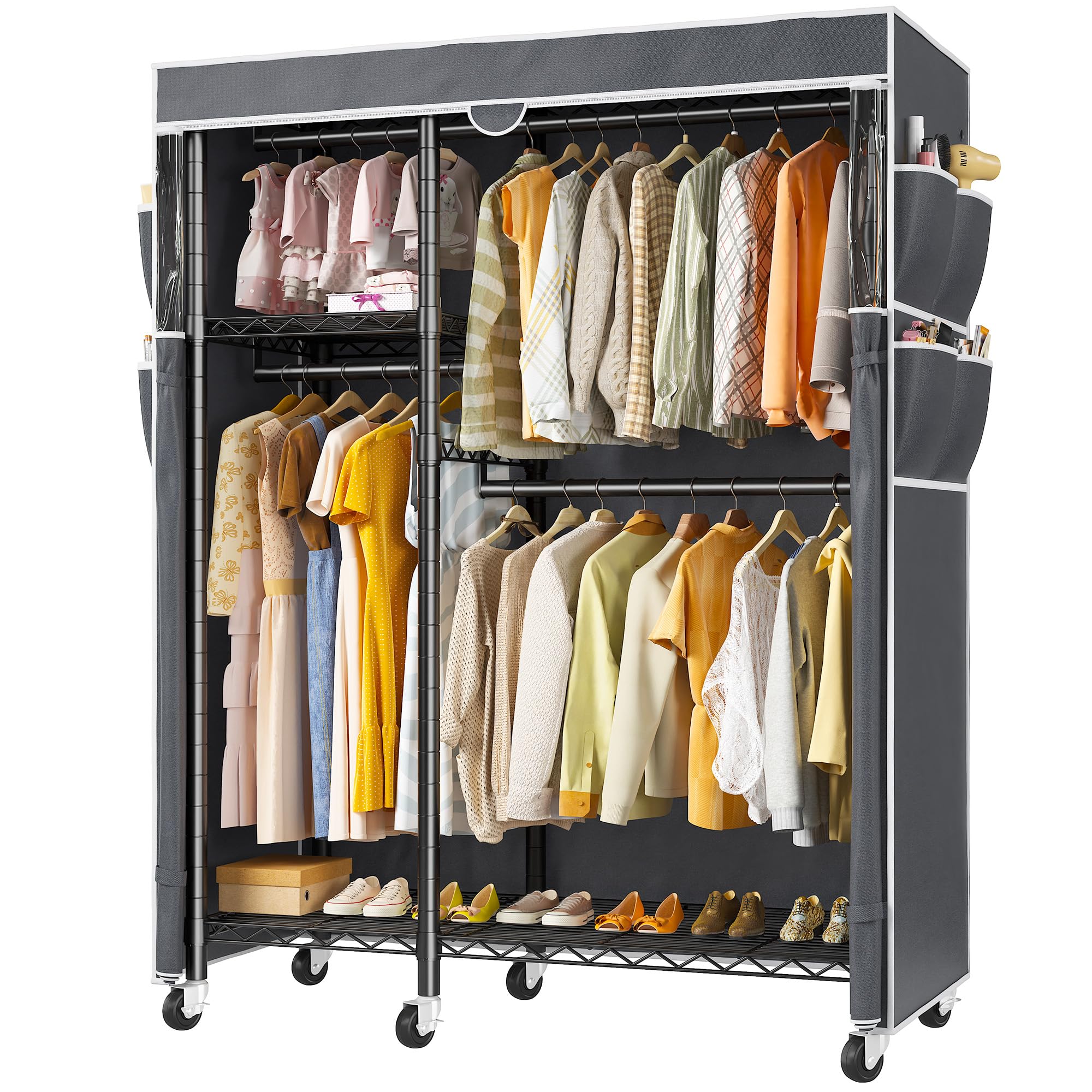 Raybee Heavy Duty Portable Closet with Wheels