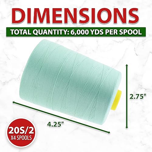 Vista 18 de Mandala Crafts - Hilo de coser multiusos de poliéster para máquina de coser de sarga, sobrehilado, acolchado Beige