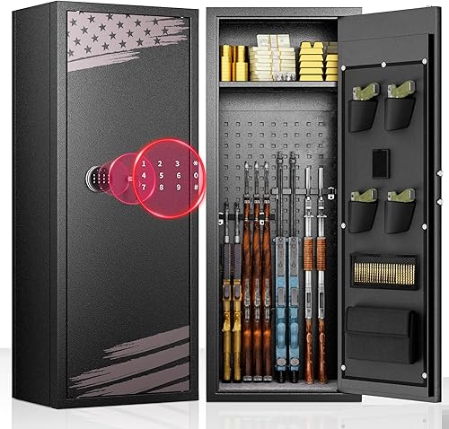 Miniatura 1 de INTERGREAT Caja fuerte para rifle de pistola 10-12 para el hogar, rifles y pistolas, cajas fuertes largas para rifle y escopeta, escopetas de acceso