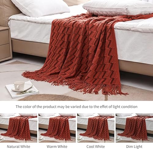 Miniatura 4 de Manta de punto, 50 x 60 pulgadas, mantas texturizadas para sofá, cama, sofá, viajes, manta tejida de punto para mujeres, hombres y niños, manta