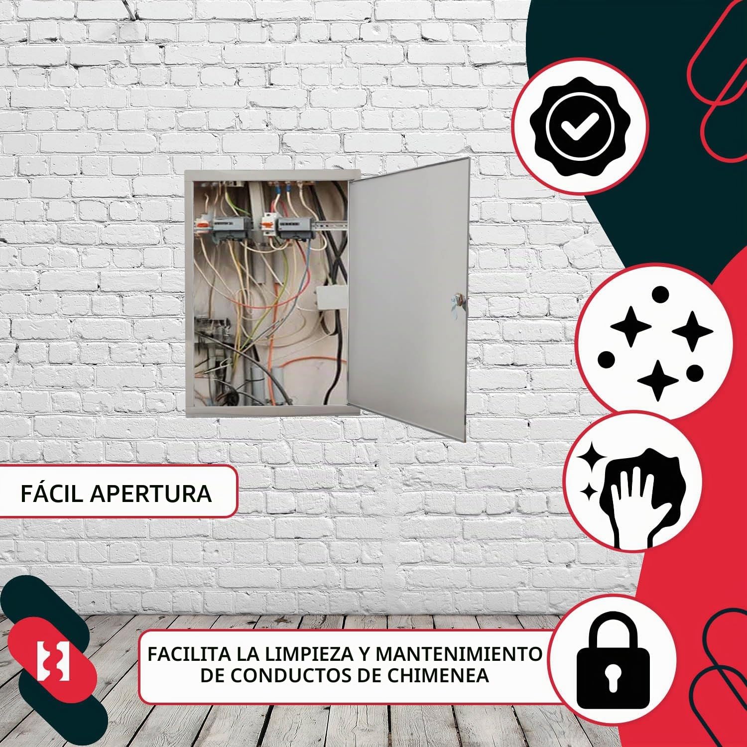 KOTARBAU® Puerta de inspección, 40 x 60 cm, Acero Inoxidable, Panel de Acceso, Compuerta de fácil Acceso, Puerta de revisión, Trampilla para Pared o Techo, Plateada, Cerradura con Llave