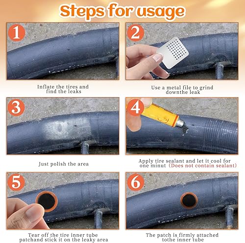 Miniatura 5 de Kit de reparación de neumáticos de bicicleta, parches de goma para neumáticos de bicicleta, herramienta de neumáticos de bicicleta al aire libre,