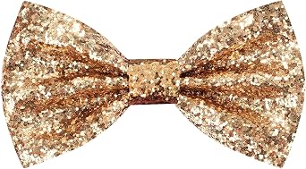 Solid Mens Pre-Tied Bow Tie Glitter Shiny Sequins Bowtie for Banquet Carnival Party Christmas Fancy Dress