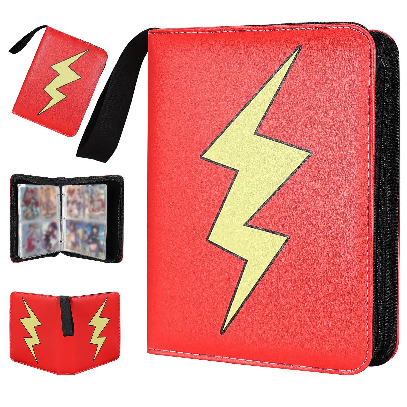 Premium Trading Card Storage Album,9 Pocket 40 Side Pages, 360 Cards,Black Zipper Binder for Collectible Games, Sports Card Organization&Protection (