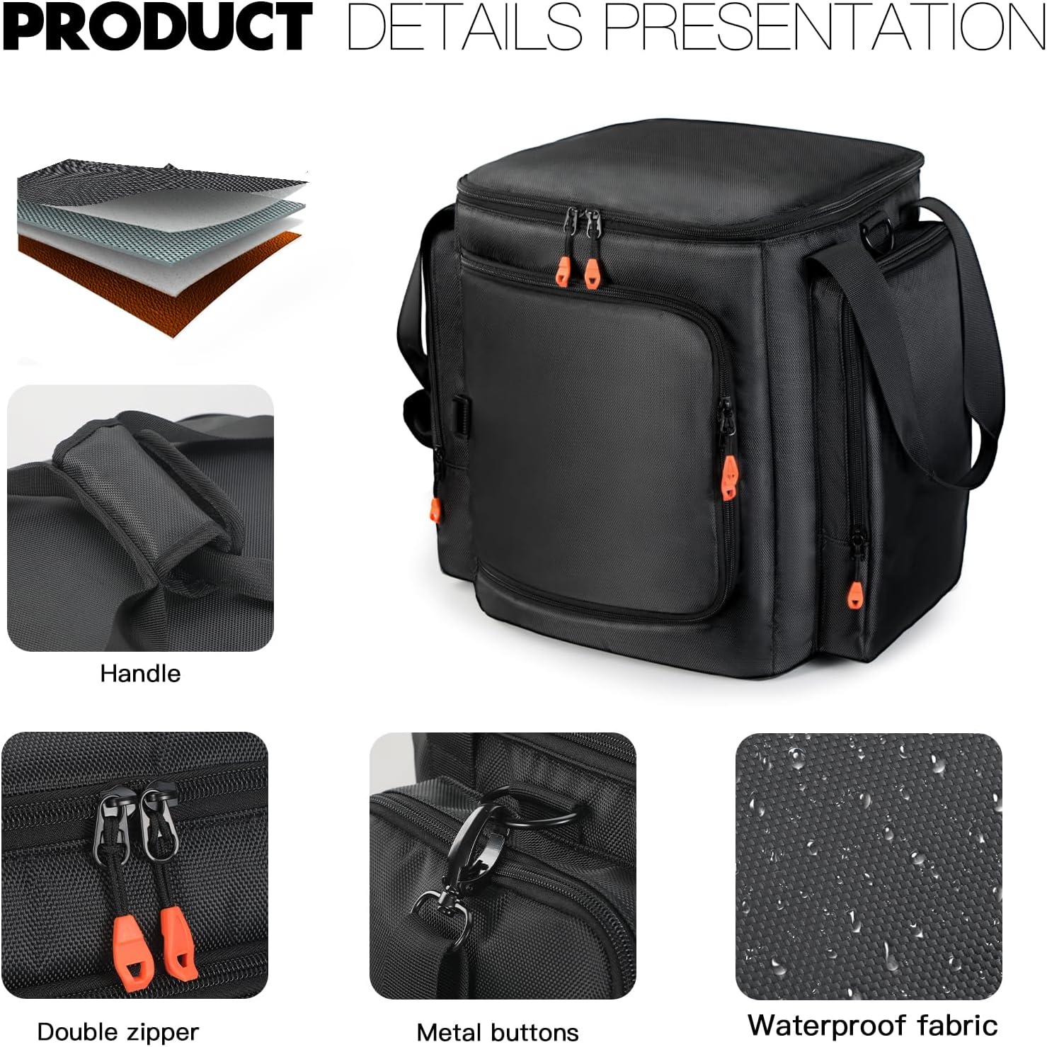 Carrying Case Compatible with JBL Party Box Encore Essential/Essential 2 Speaker with Adjustable Shoulder Strap & Accessories Pocket, Protective Tote Bag, Portable Travel Carry Cover - Image 7