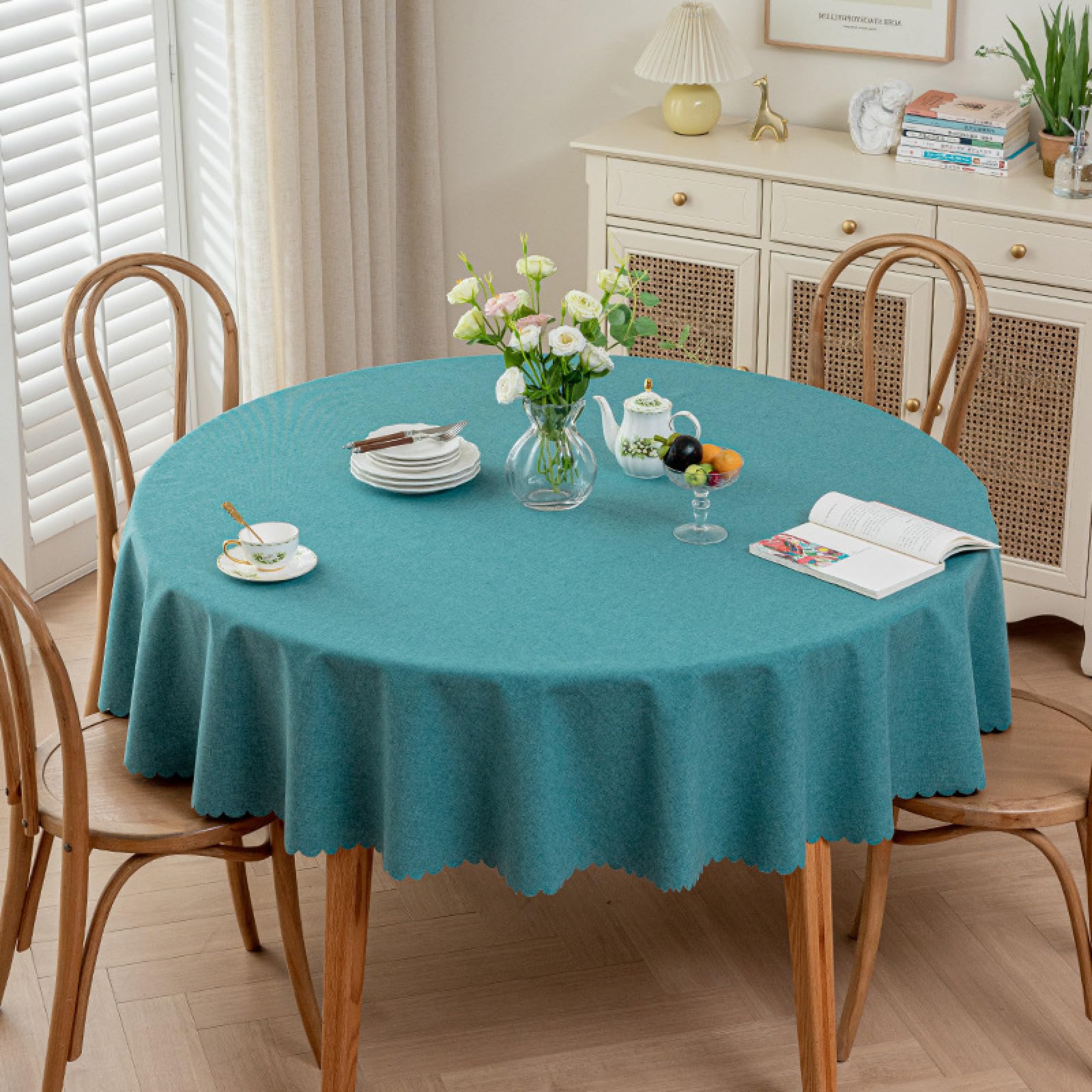 Nappe de table nappe en coton et lin imperméable finies les taches au jardin