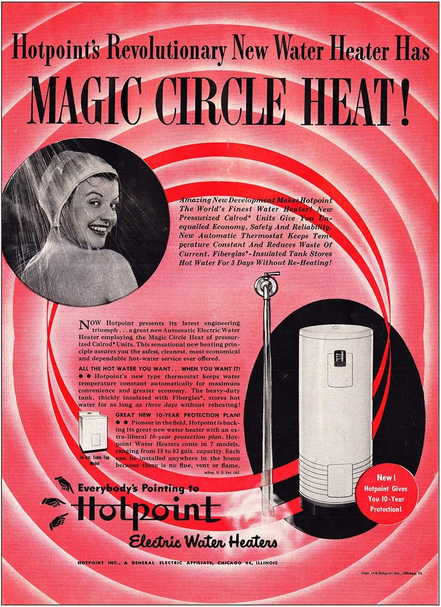 1948 Hotpoint Electric Water Heaters Magic Circle Heat