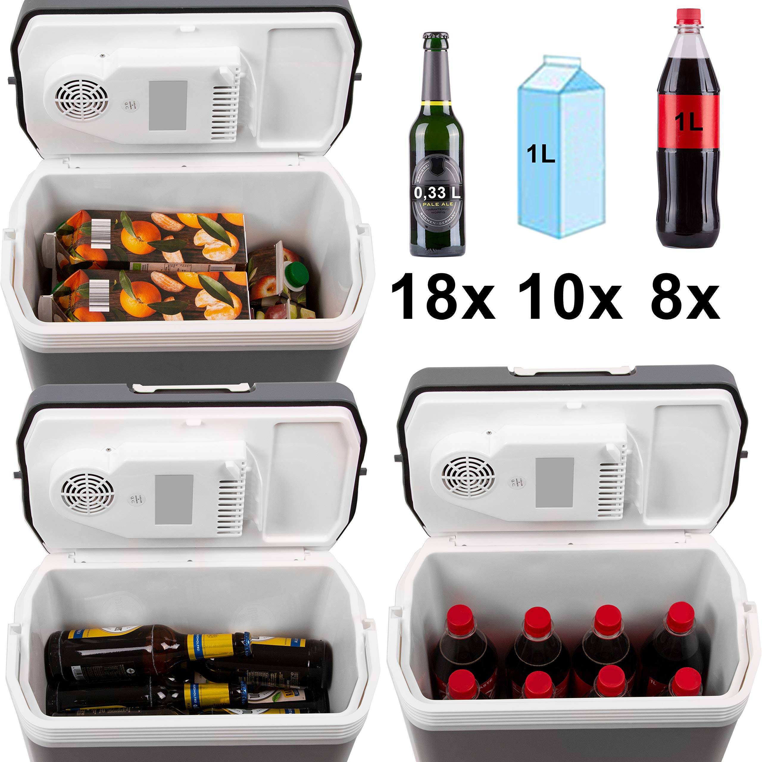 WONEA 24 Liter Thermoelektrische Kühlbox mit USB Anschluss für Powerbank, 12V 230V KÜHLEN und WÄRMEN, Leise Camping Kühlbox Auto LKW