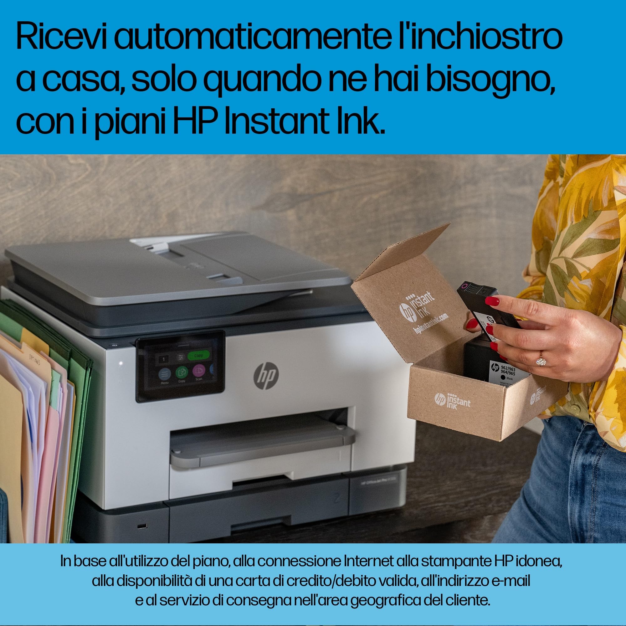 HP OfficeJet Pro 9135e 404M6B, Stampante Multifunzione a Getto d'Inchiostro A4 a Colori, Fronte e Retro Automatico, 25 ppm, Wi-Fi, 3 Mesi di Inchiostro Instant Ink Inclusi, Grigia