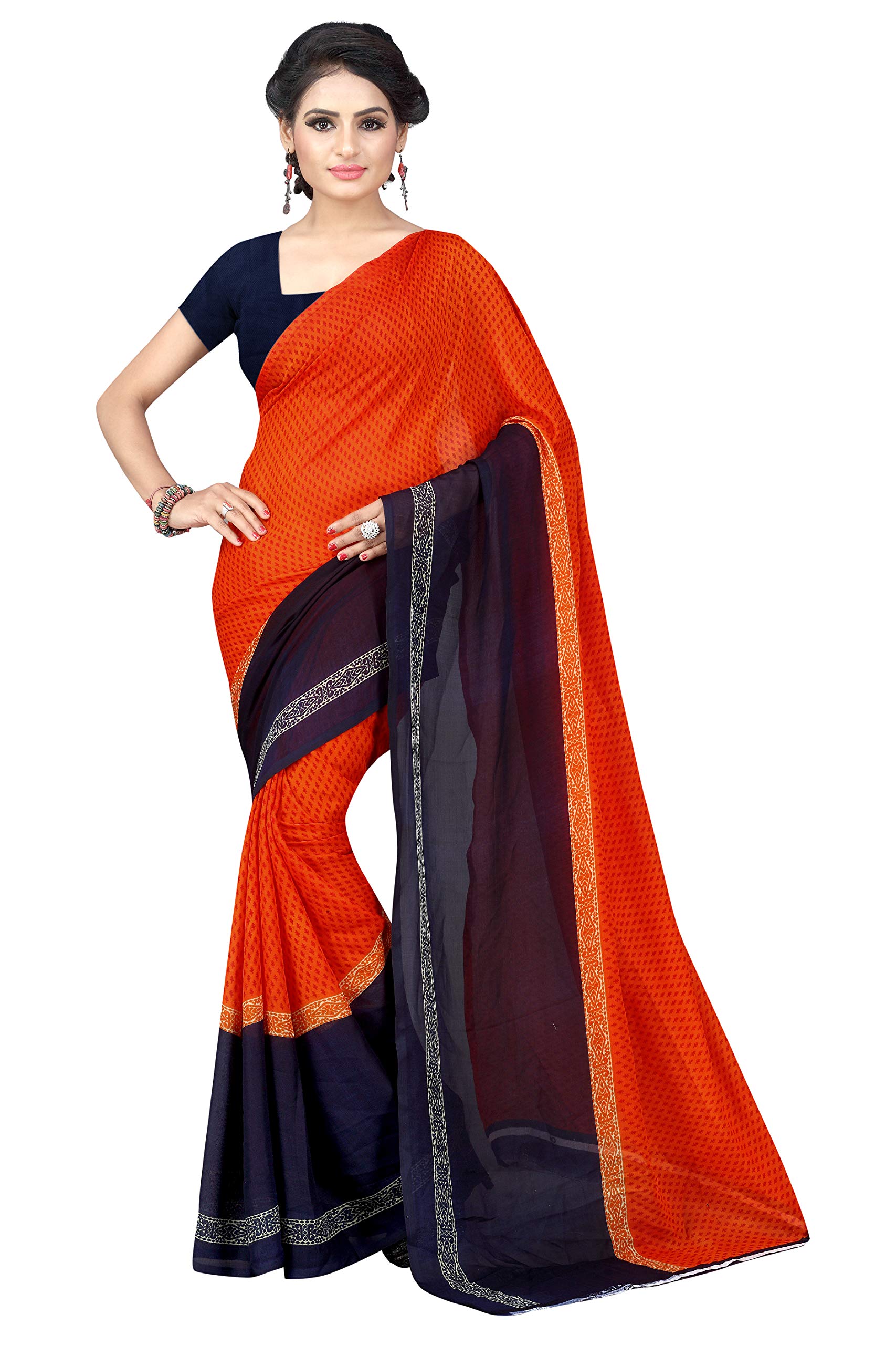 Pushpsagar Textile Multi Color Georgette Fabric Printed Saree For Women