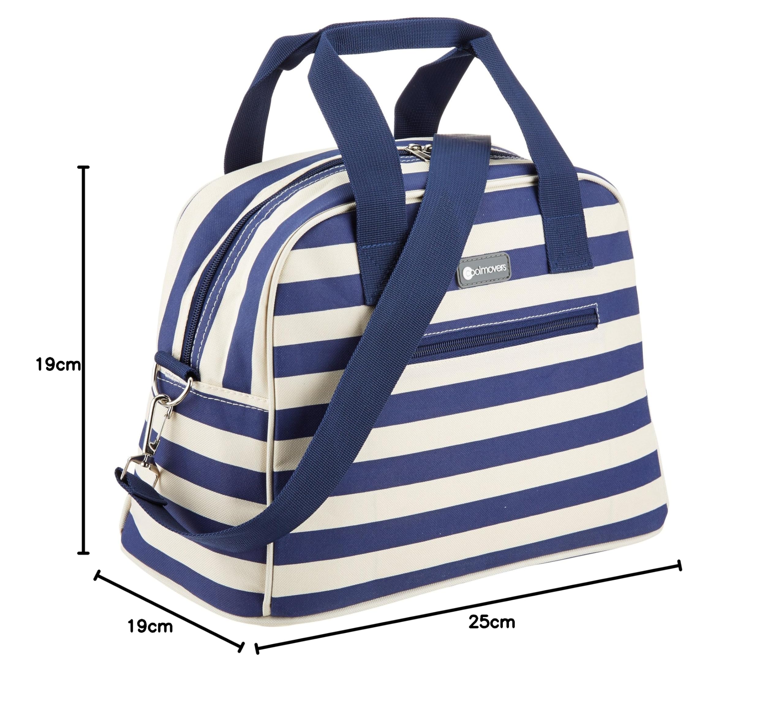 KitchenCraft The Great Outdoors 'Lulworth' Nautisch gestreifte Kühltasche, Blau / Weiß, 11.5 L