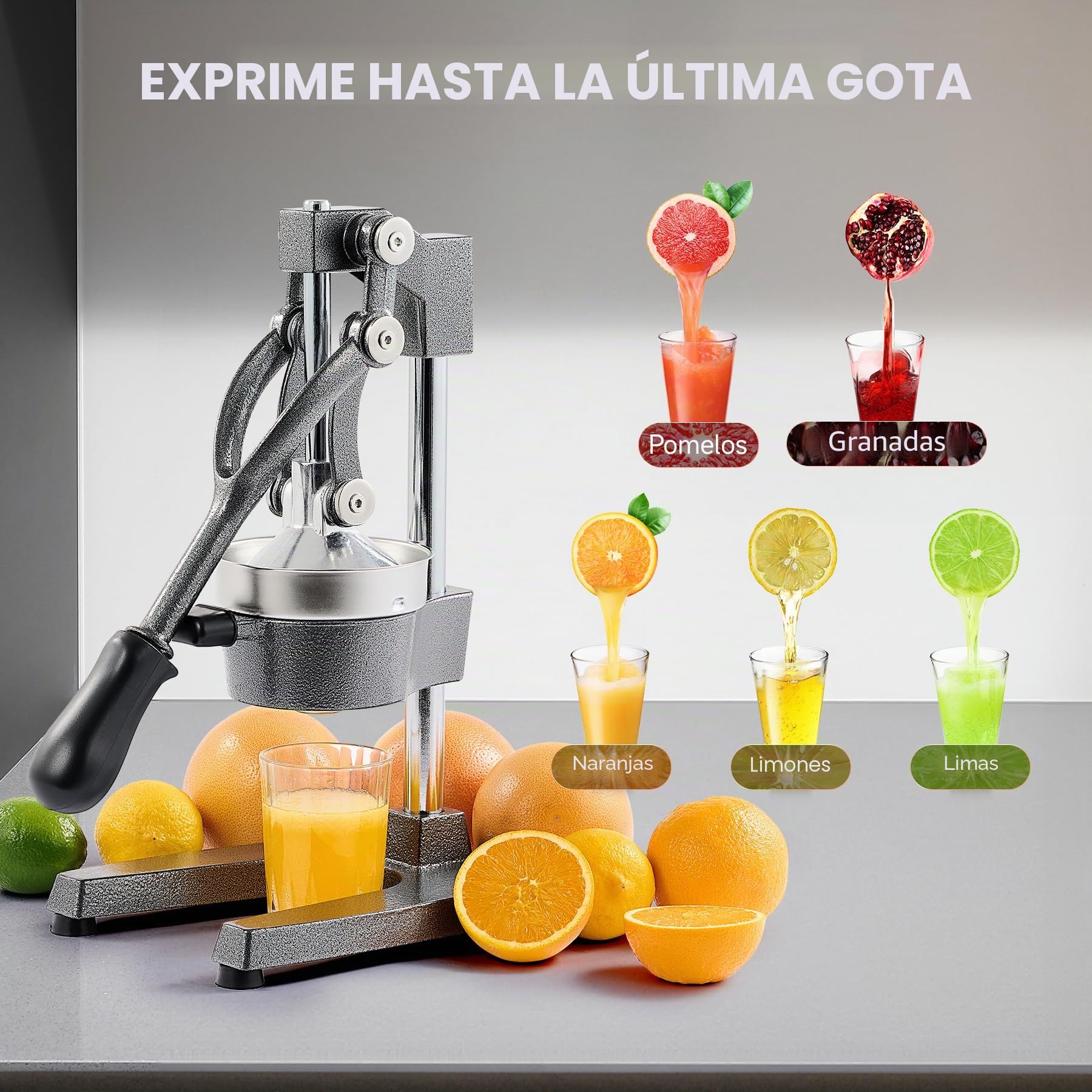 CO-Z Exprimidor Manual de Fruta de Acero Inoxidable para Naranja Limón Granada