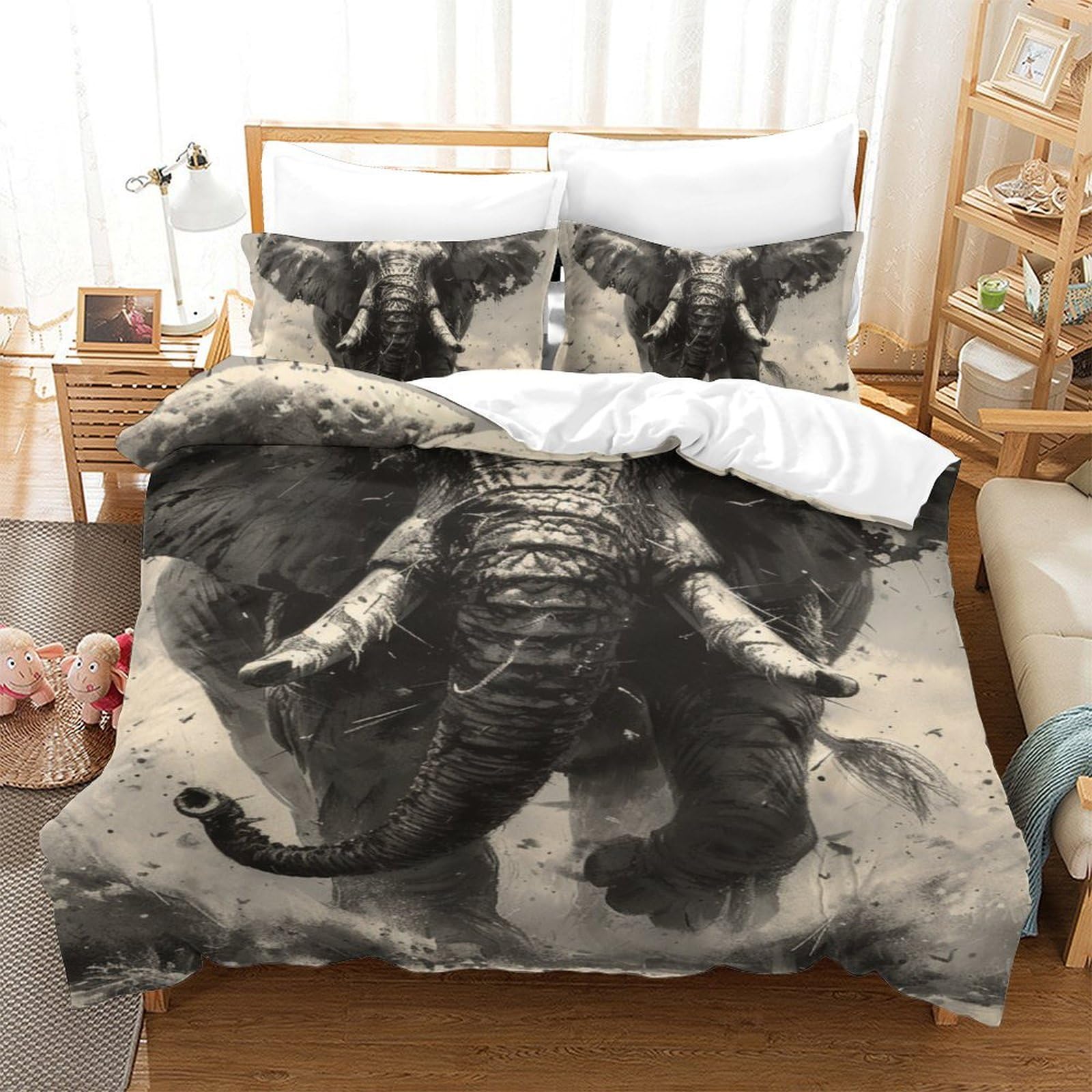 Housse de couette motif éléphants pour transformer une chambre d'ado ou d'adulte