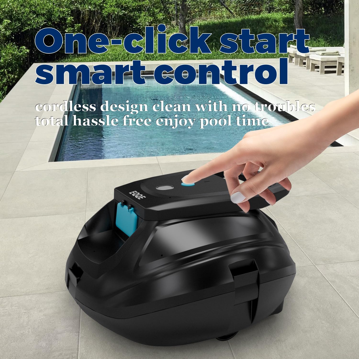 SP1 Pro Robotic Pool Cleaner, Cordless Pool Vacuum Robot with 120 Mins Runtime, 2.5h Fast Charging, Ideal for Pools up to 860 sq.ft, Powerful Suction, Auto-Parking