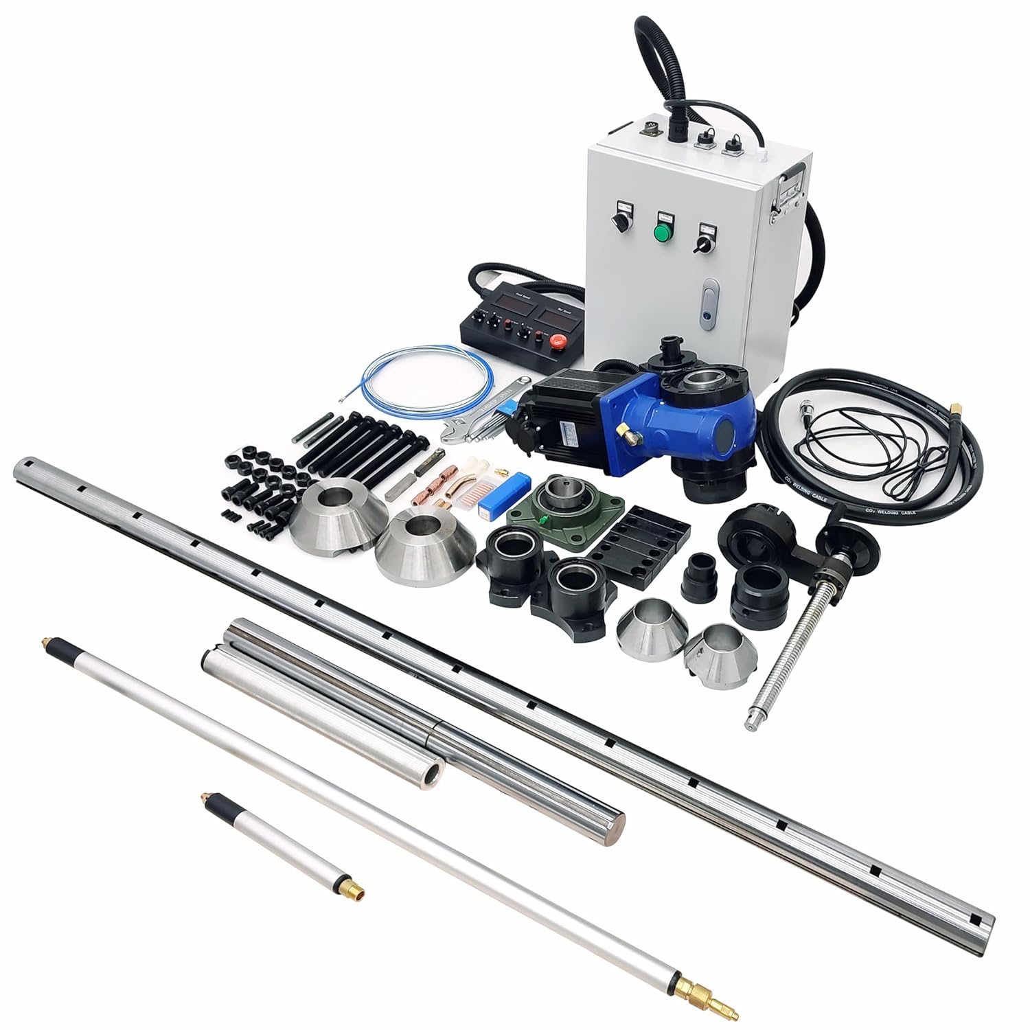 110V 3HP Portable Line Boring and Welding Machine, 2 in 1 Professional Line Bore and Welder Kits, European Connector, Boring Range 2.16"-11.8", Welding Range 1.96"-11.8"