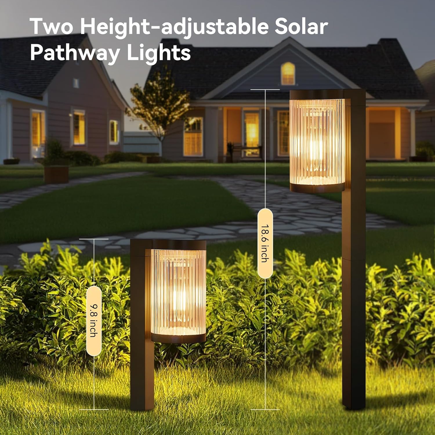 Solar Pathway Lights Outdoor Waterproof, 6 Pack 15Hrs Super Bright Warm White Solar Light for Yard, Auto On/Off Solar Garden Lights for Patio Path Landscape Lawn Driveway Walkway Lighting Decor