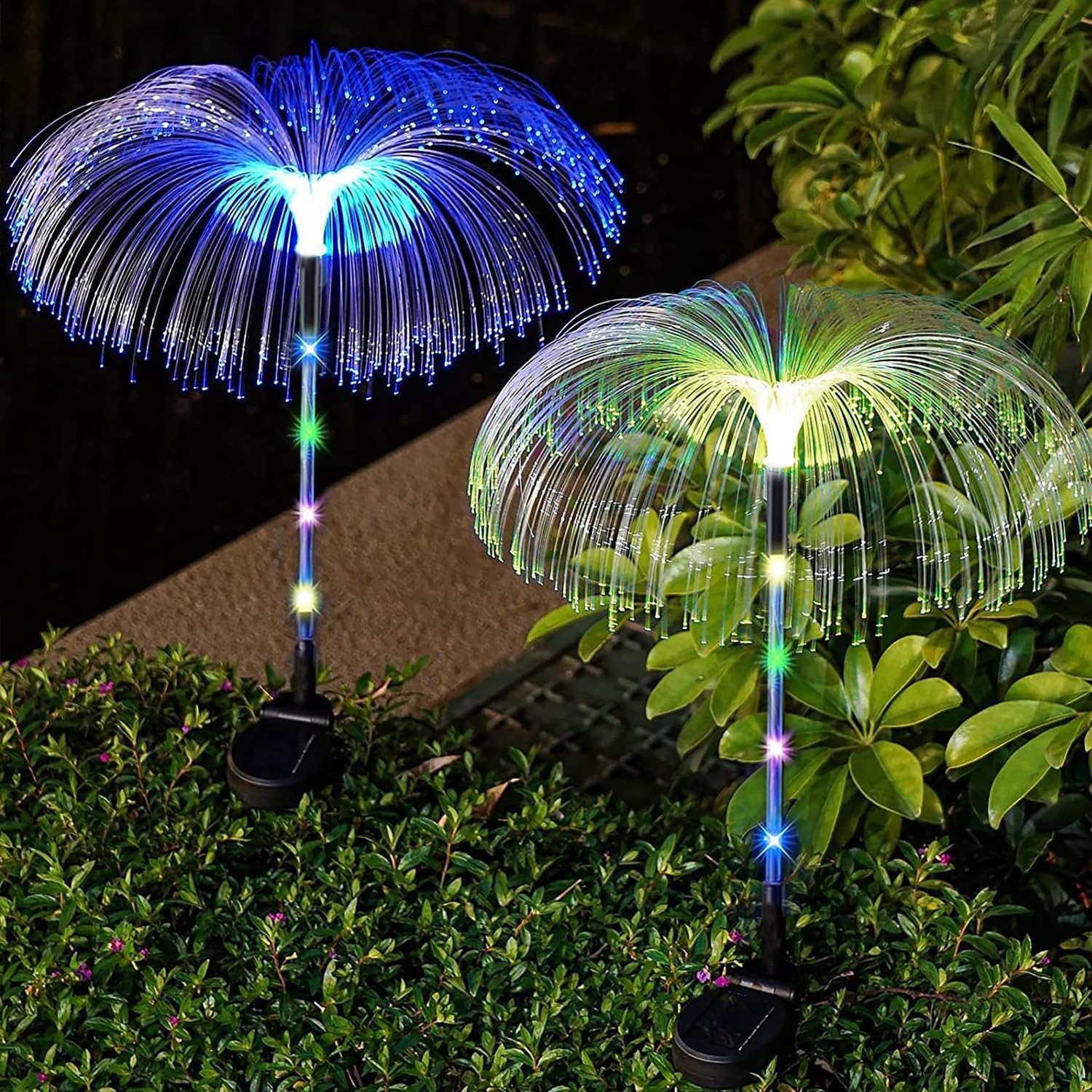 Solar Garden Light,LED Jellyfish Shape Fiber Outdoor Pathway Waterproof Multi-Color LED Solar String Lights Decoration for Yard Patio Garden Gazebo Party Wedding Birthday, Pack of, 1-image-28
