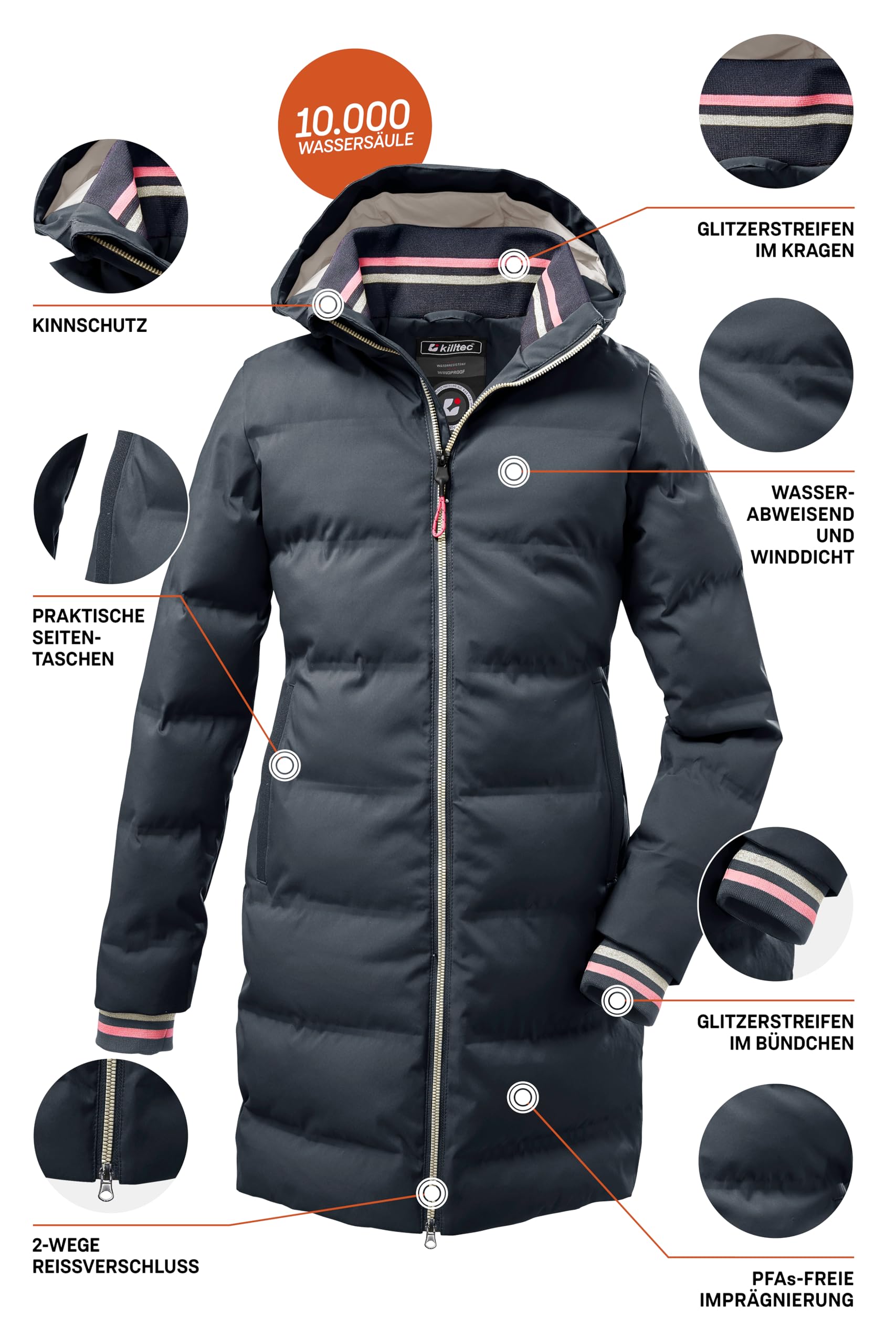 Killtec Kow 33 Grls Qltd Ct Chaqueta acolchada con capucha Niñas