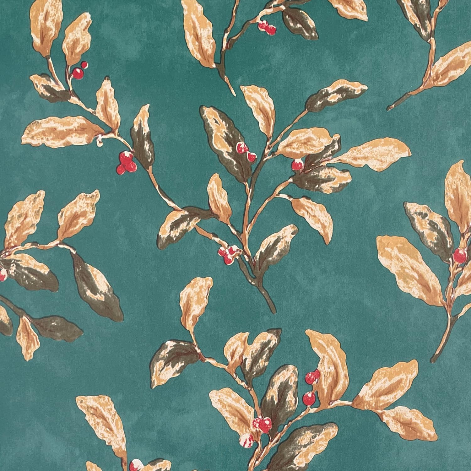 32.8 feet Big Wallpaper Roll Leaf Furniture Shelf Liner Self Adhesive Dresser Drawers Cabinet Sticker Removable Vinyl Shelving Paper (Green, L-393.7x17.7 Inch)