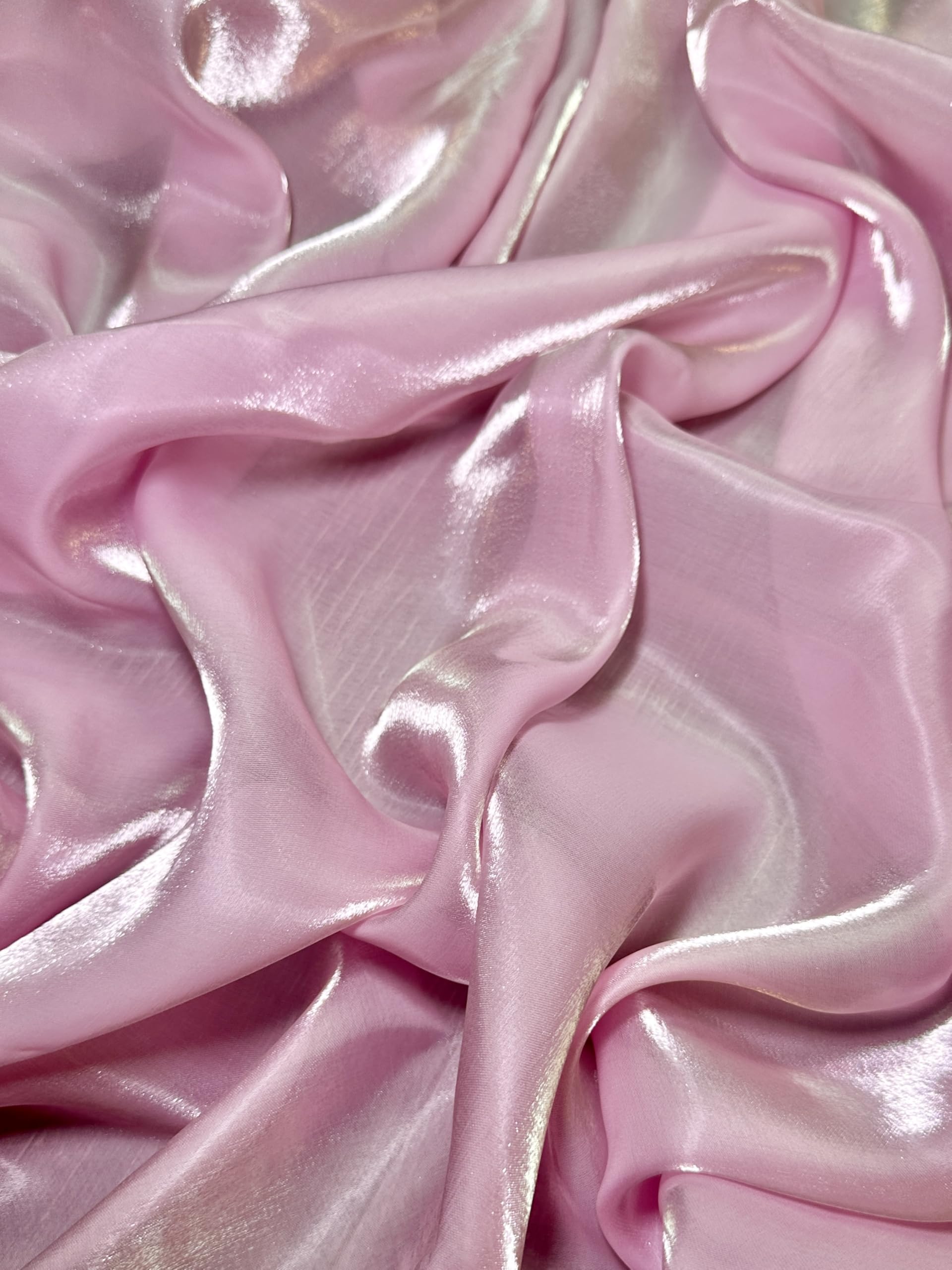 Wet Liquid Shimmery Chiffon Fabric - 100% Polyester - Dreamy Drapery Fabric