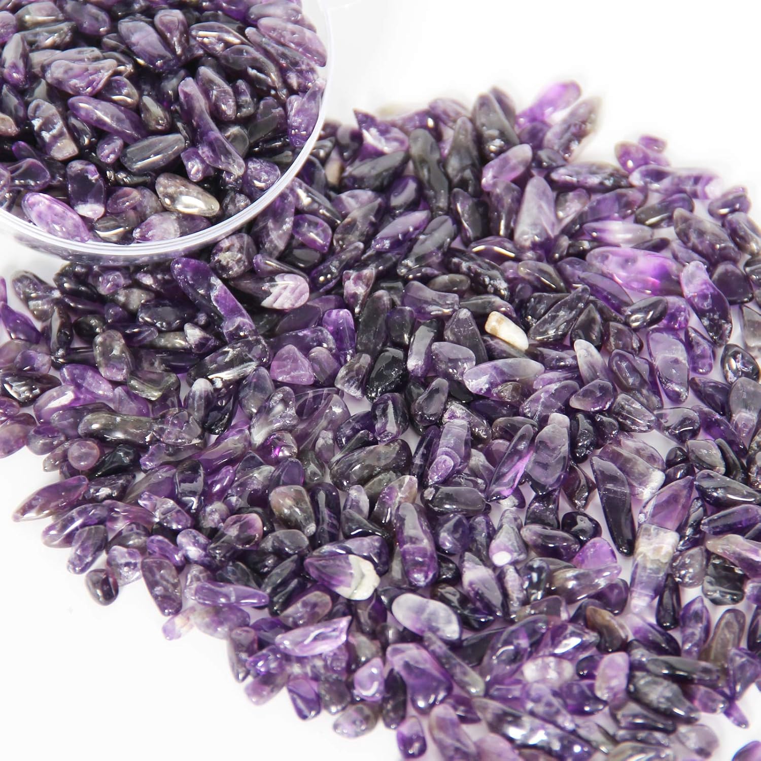 Orientrea 1.1lb Natural Crushed Amethyst Crystal Tumbled