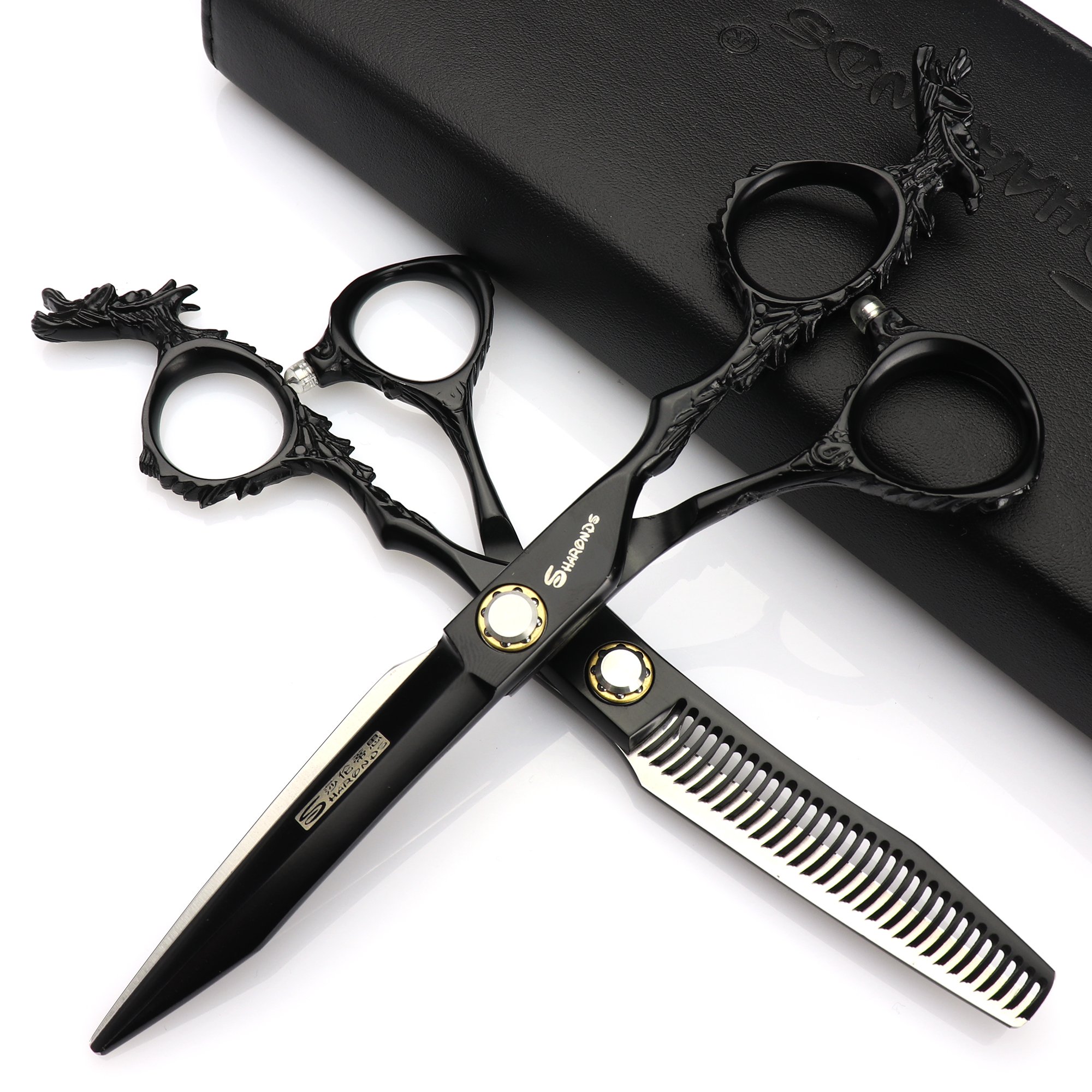 Tijeras de peluquería de 15,24 cm (15,24 cm), tijeras de corte + tijeras de adelgazamiento, tijeras de peinado profesionales (juego de css.)