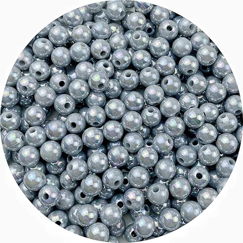 Cuentas de perlas, 300 cuentas de perlas para manualidades de 0.315 pulgadas (0.315 in), colores AB, perlas redondas sueltas con agujero para disponible en Yaxa Peru